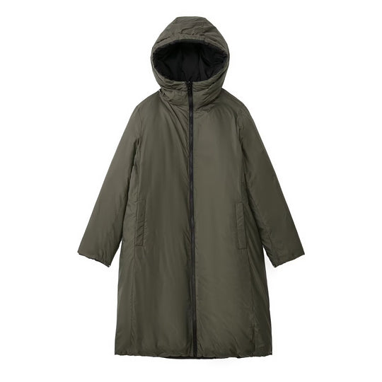 Damen langer gesteppter Winterparka mit Kapuze Shop Nory