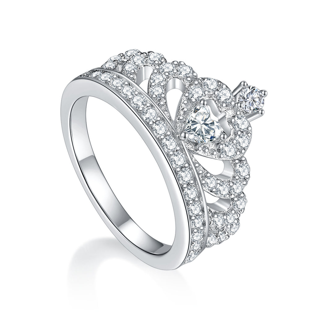 Damen Kronenring mit funkelnden Zirkonia-Steinen Shop Nory