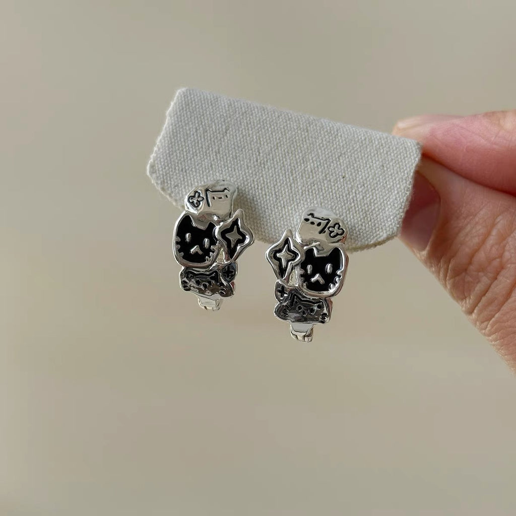 Damen Ring mit verspieltem Katzen- und Sternenmotiv Shop Nory