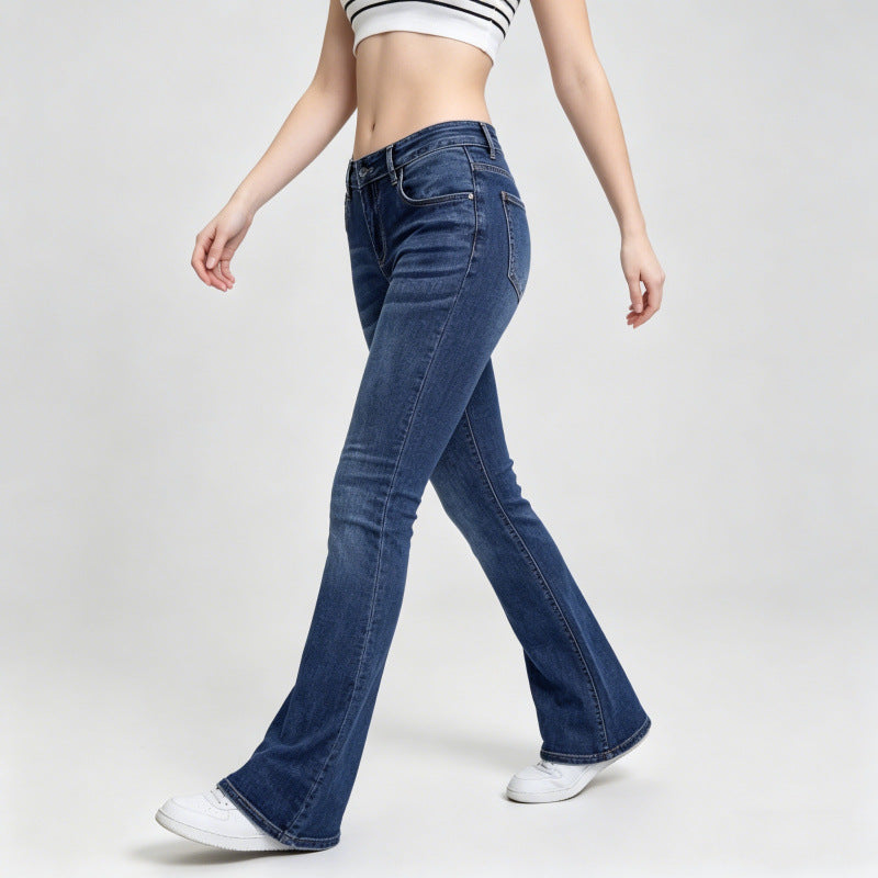 Damen Flared Jeans im klassischen 70er Jahre Look mit hoher Taille Shopnory