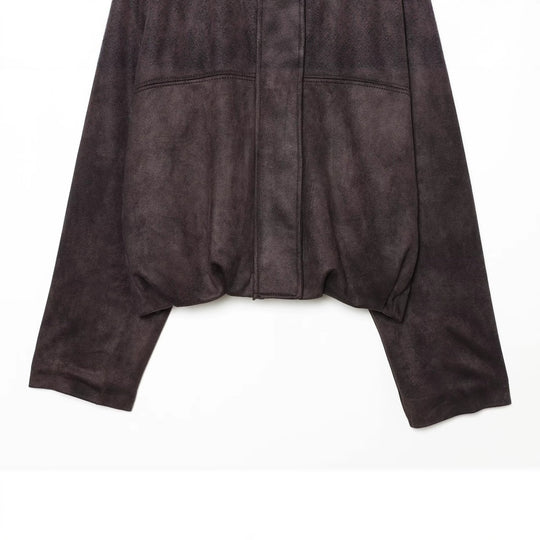 Damen Kurzblouson aus Velours‑Optik mit hohem Funnelkragen und elastischem Saum Shop Nory