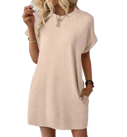 Damen Casual-Kleid mit lässigem Schnitt und praktischen Taschen