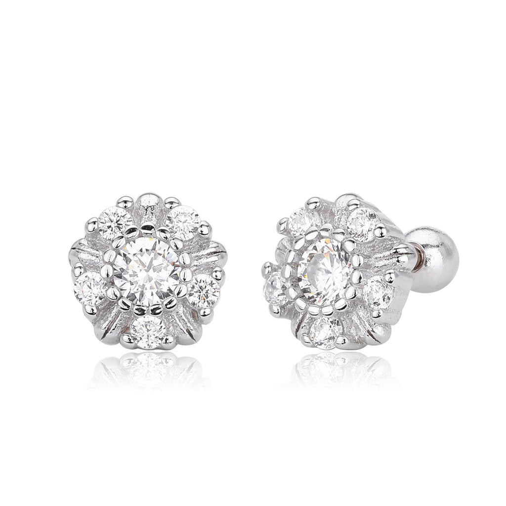 Damen Ohrstecker mit luxuriösem Zirkonmotiv und hochwertiger 925 Sterling Silberfassung Shop Nory