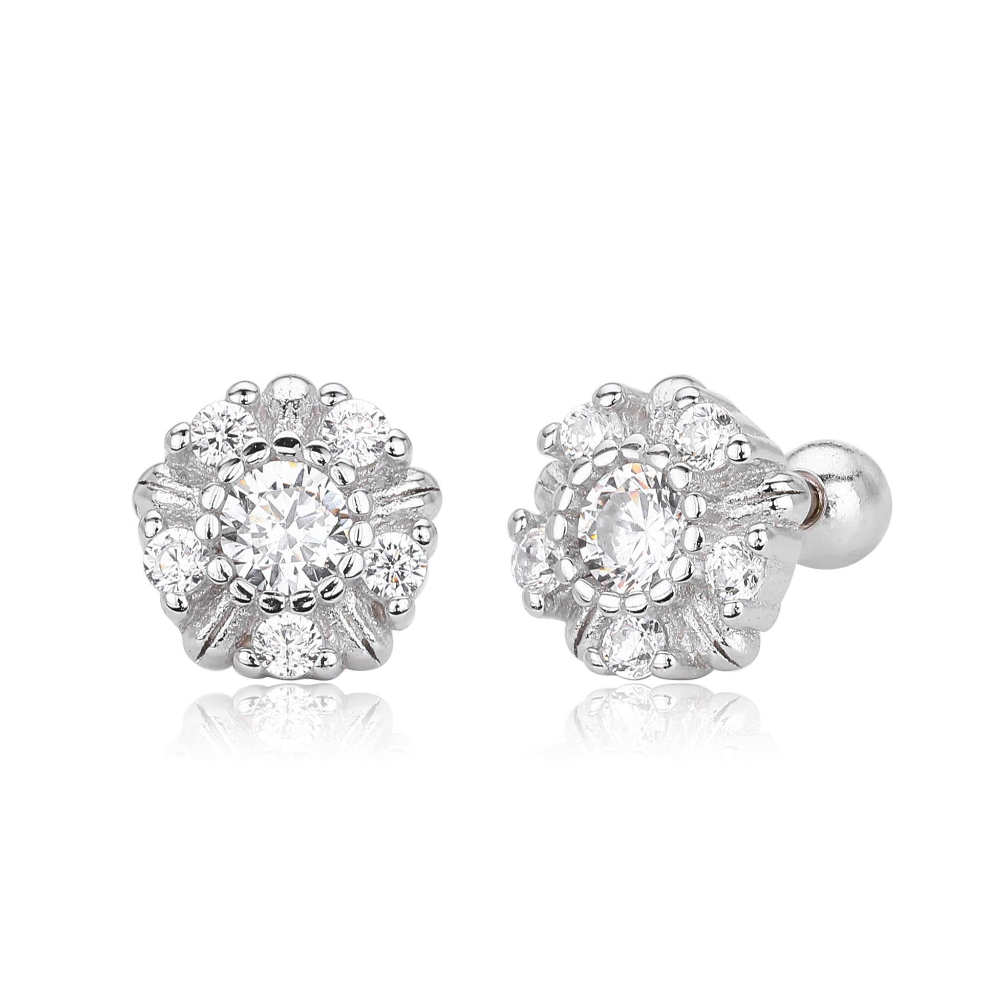 Damen Ohrstecker mit luxuriösem Zirkonmotiv und hochwertiger 925 Sterling Silberfassung Shop Nory