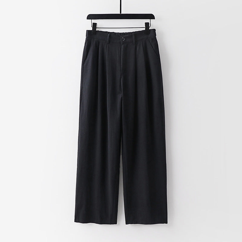 Damen weite Hose mit hoher Taille und Bundfalten Shop Nory