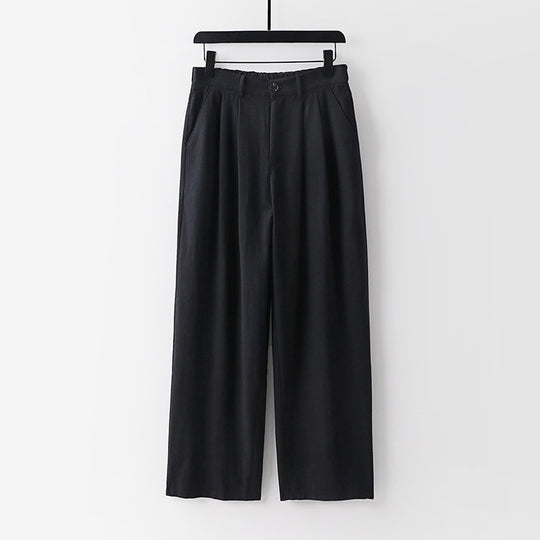 Damen weite Hose mit hoher Taille und Bundfalten Shop Nory