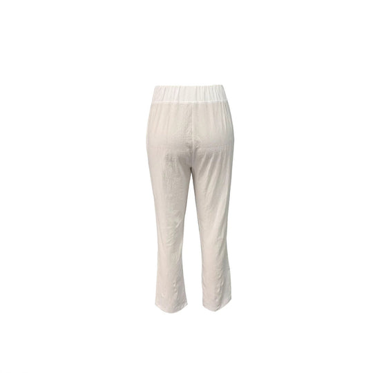 Damen Leichte und luftige Leinenhose mit elastischem Hüftbund und Seitentaschen ShopNory