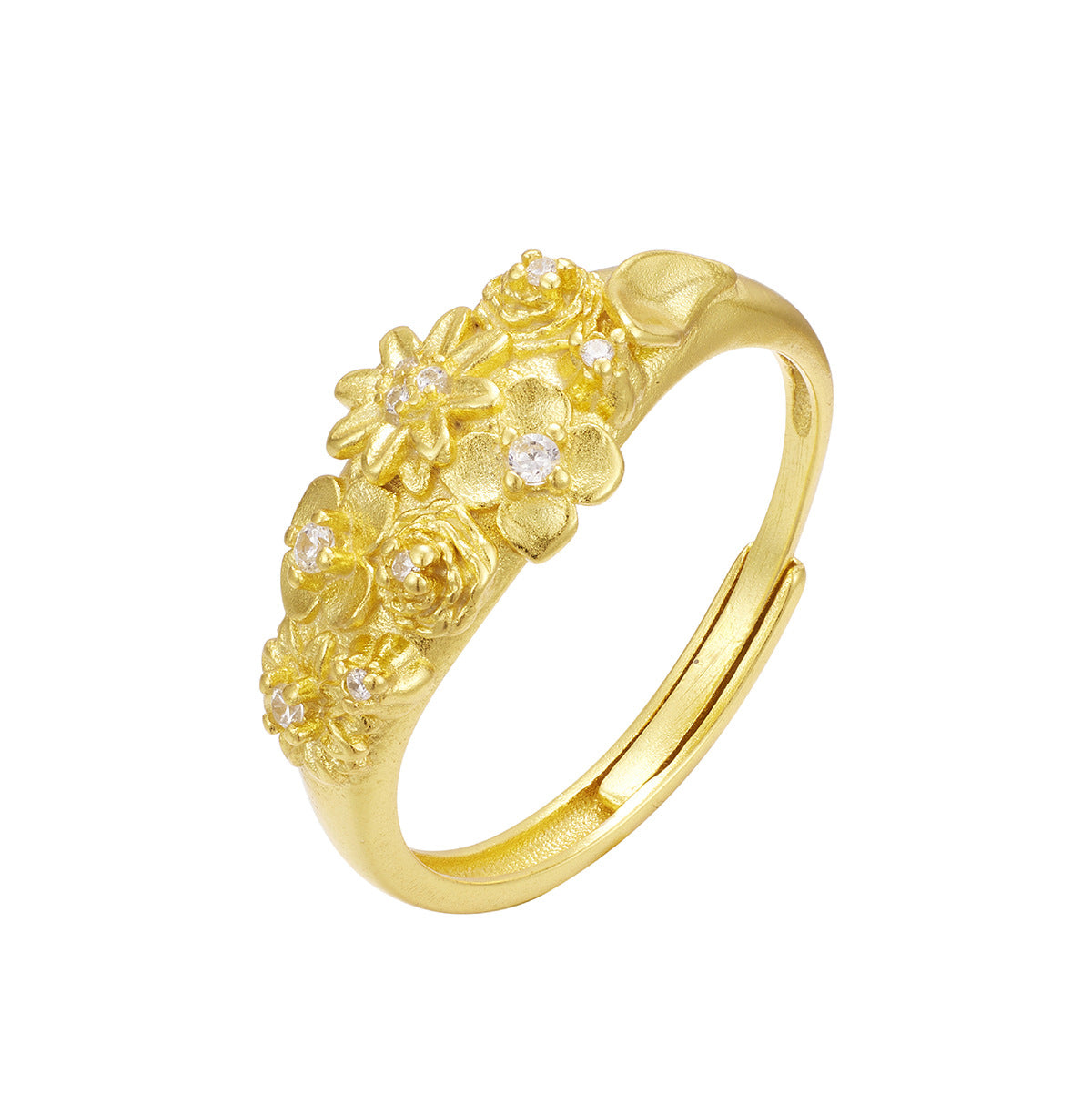 Damen exquisite Blumenschmuck Ring mit funkelnden Akzenten Shop Nory