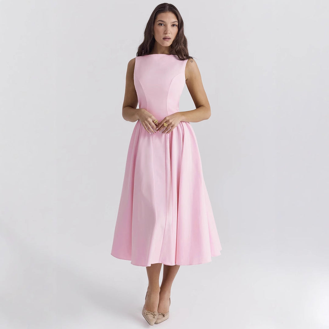 Damen A-Linie Cocktailkleid mit elegantem Taillenkürzel und femininem Schnitt