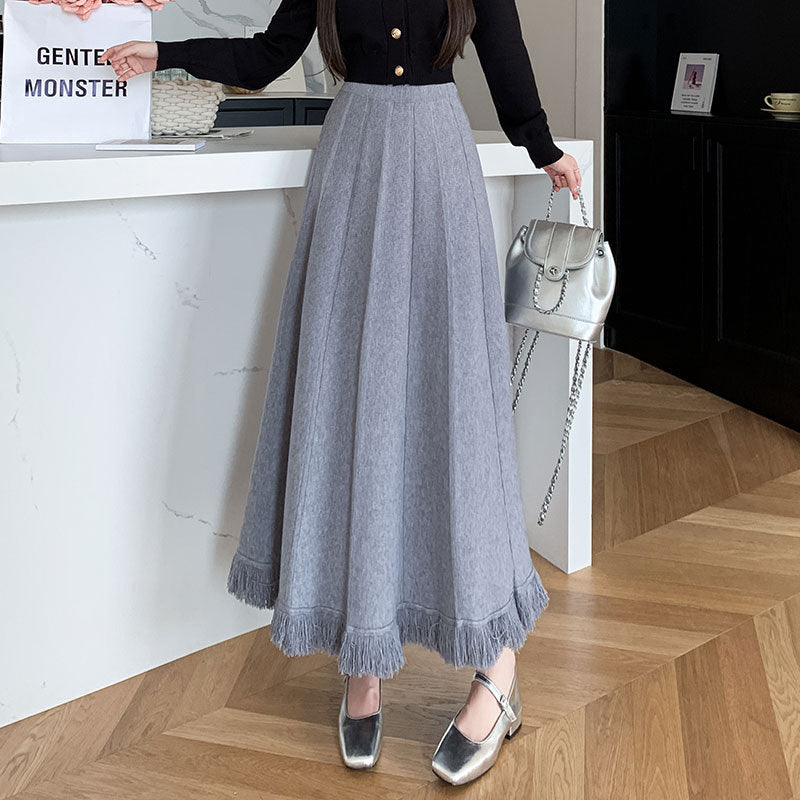 Damen Eleganter Maxirock mit Fransen Shop Nory