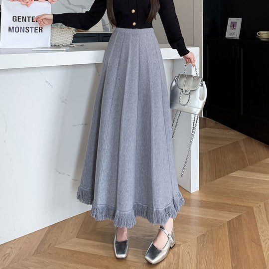 Damen Eleganter Maxirock mit Fransen Shop Nory