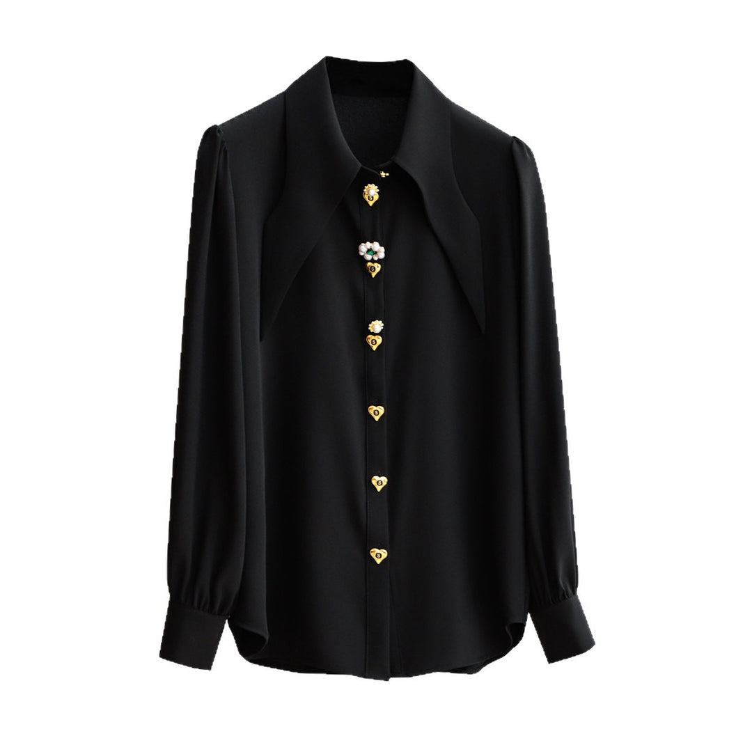 Damen Elegante und raffinierte Bluse mit Schmuckknöpfen Shop Nory