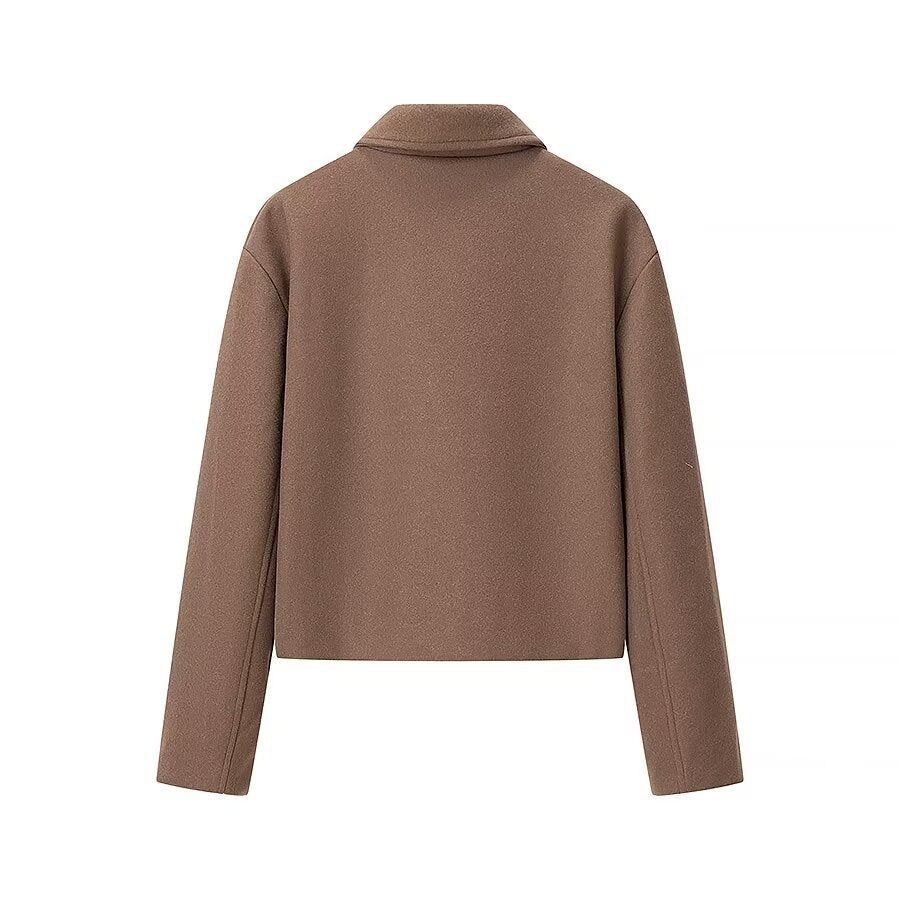 Damen Kurzjacke aus Wollmix mit Reißverschluss und kastiger Oversize-Silhouette Shop Nory
