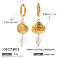 Damen Goldene Ohrringe mit Muschel-Design und Zirkonia Akzenten Shop Nory