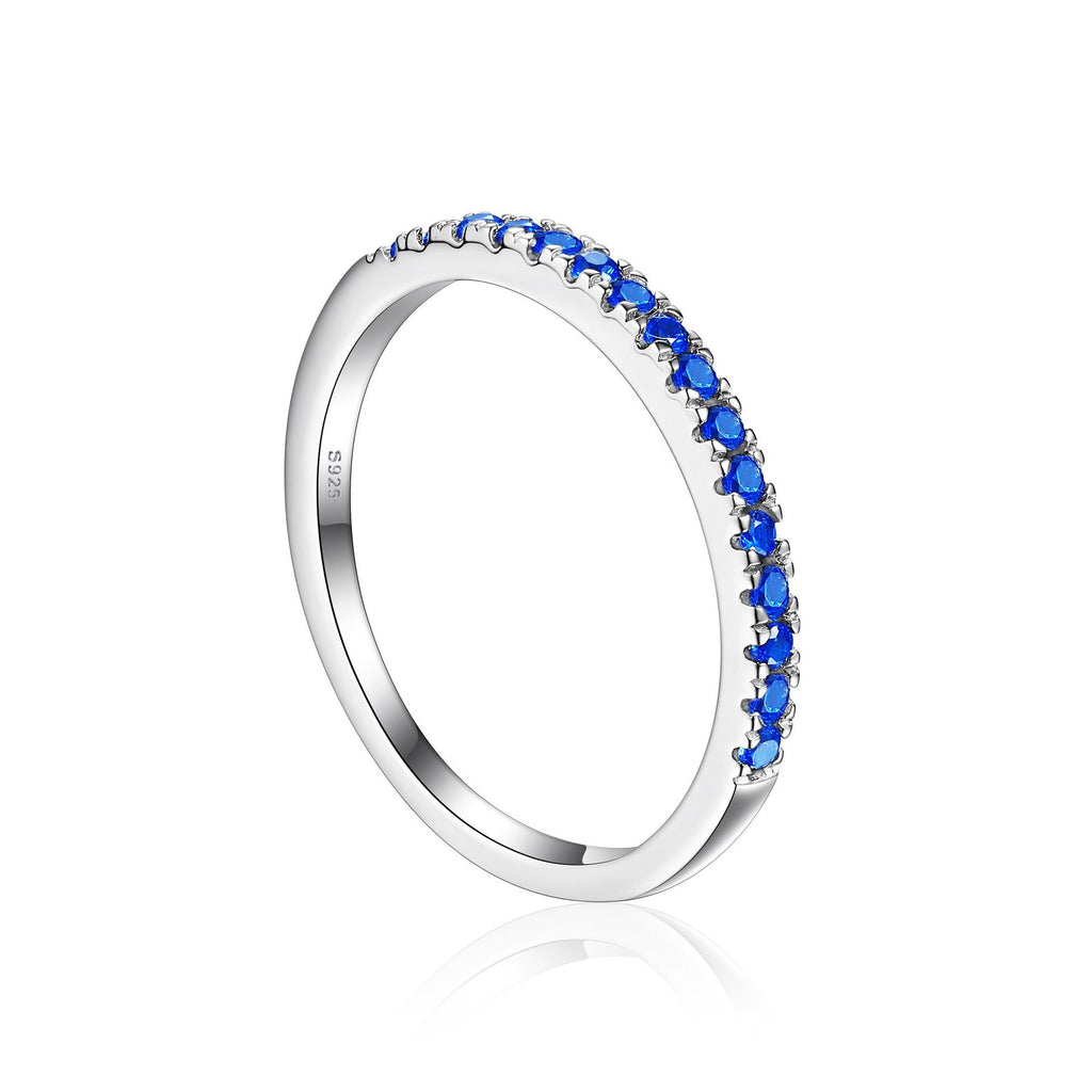 Damen hochwertiger Eternity-Ring mit leuchtenden blauen Zirkonia Shop Nory
