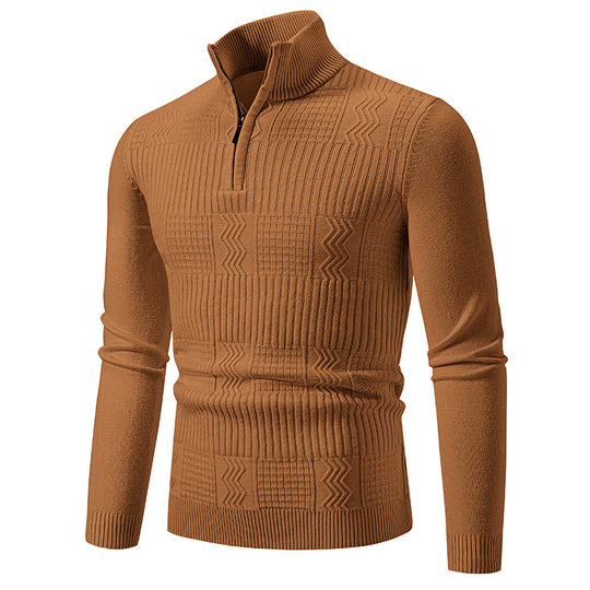 Herren Strukturierter Halbzip-Mockneck-Pullover mit Zopfmuster Shop Nory