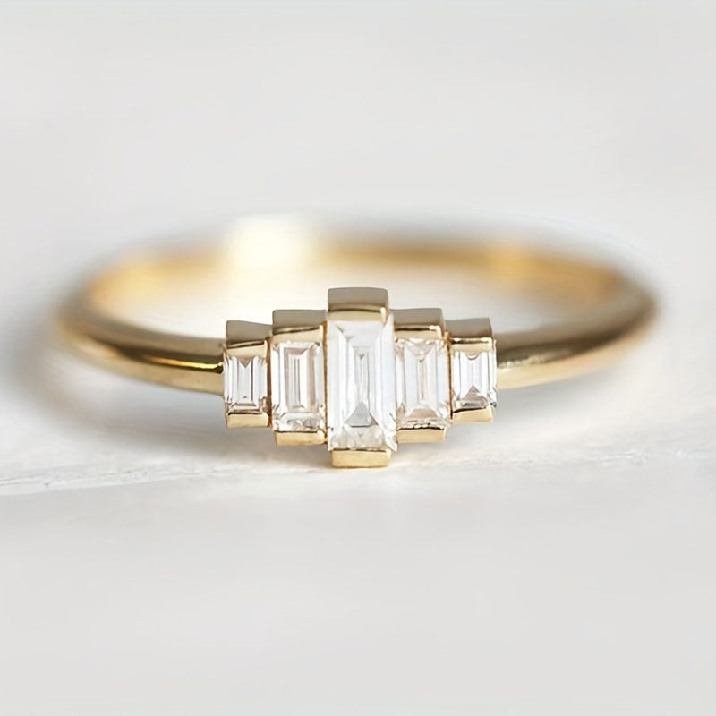 Damen kunstvoller Ring mit Smaragd-Schliff Shop Nory