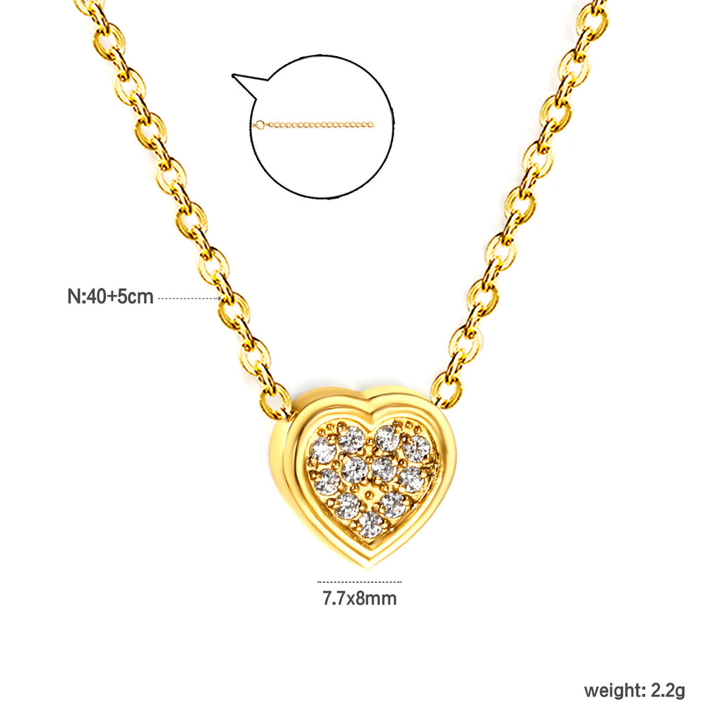 Damen Halskette mit herzförmigem Anhänger und funkelnden Zirkonia Shop Nory
