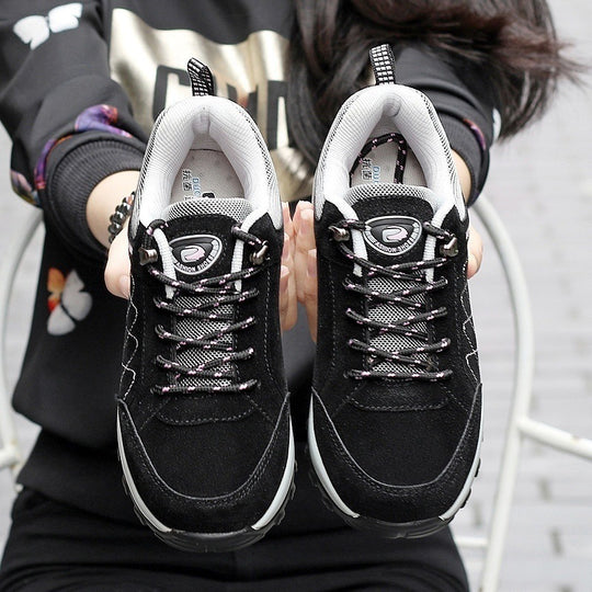 Damen Bequeme Outdoor-Walking-Sneaker mit verstärkter Profilsohle und gepolstertem Knöchelkragen Shopy Nory