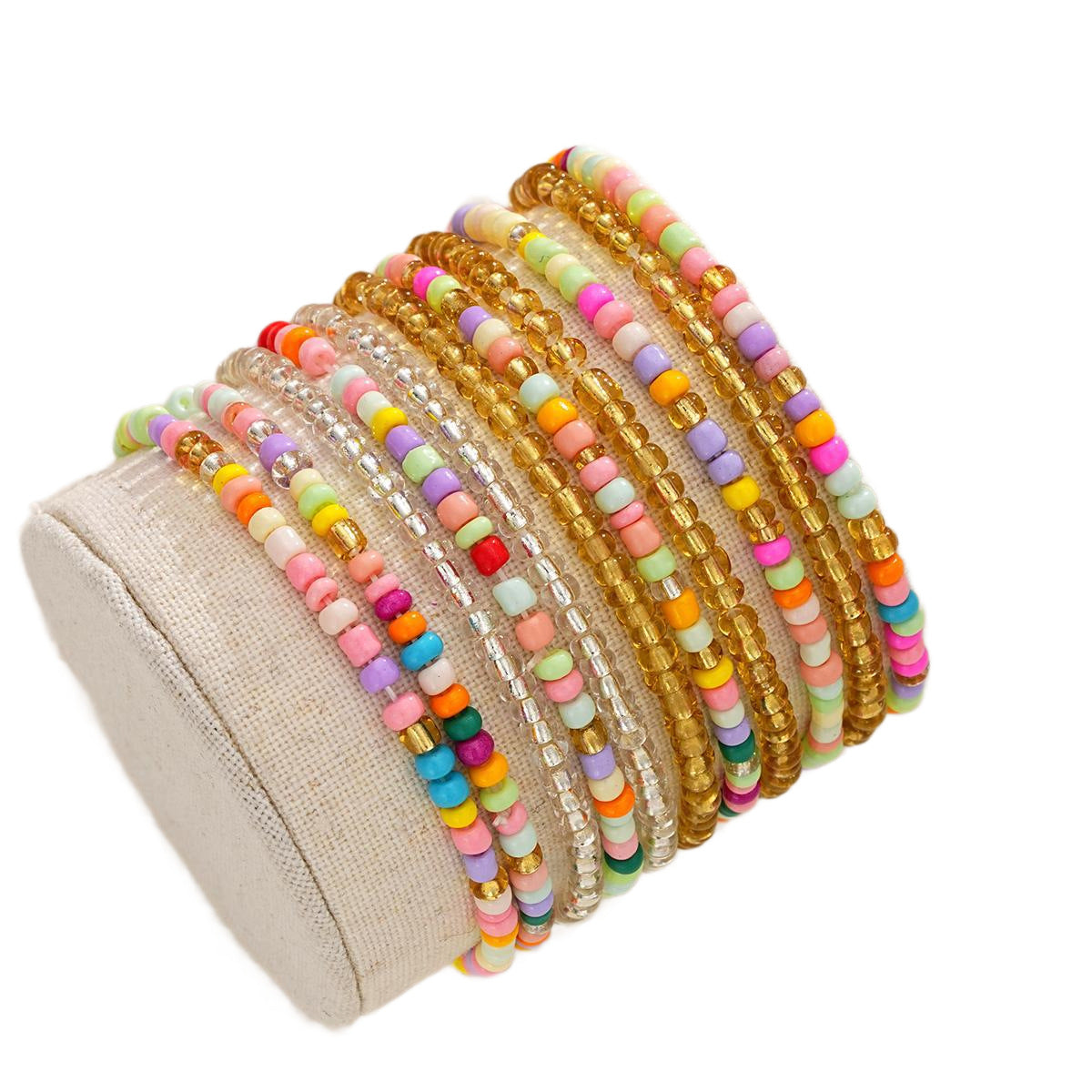 Damen Armband-Set mit bunten Perlen und funkelnden Akzenten Shop Nory