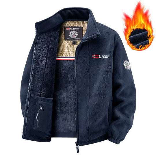 Herren Komfort-Thermojacke im Outdoor-Design mit dickem Teddyfleece und verdeckten Innentaschen Shop Nory