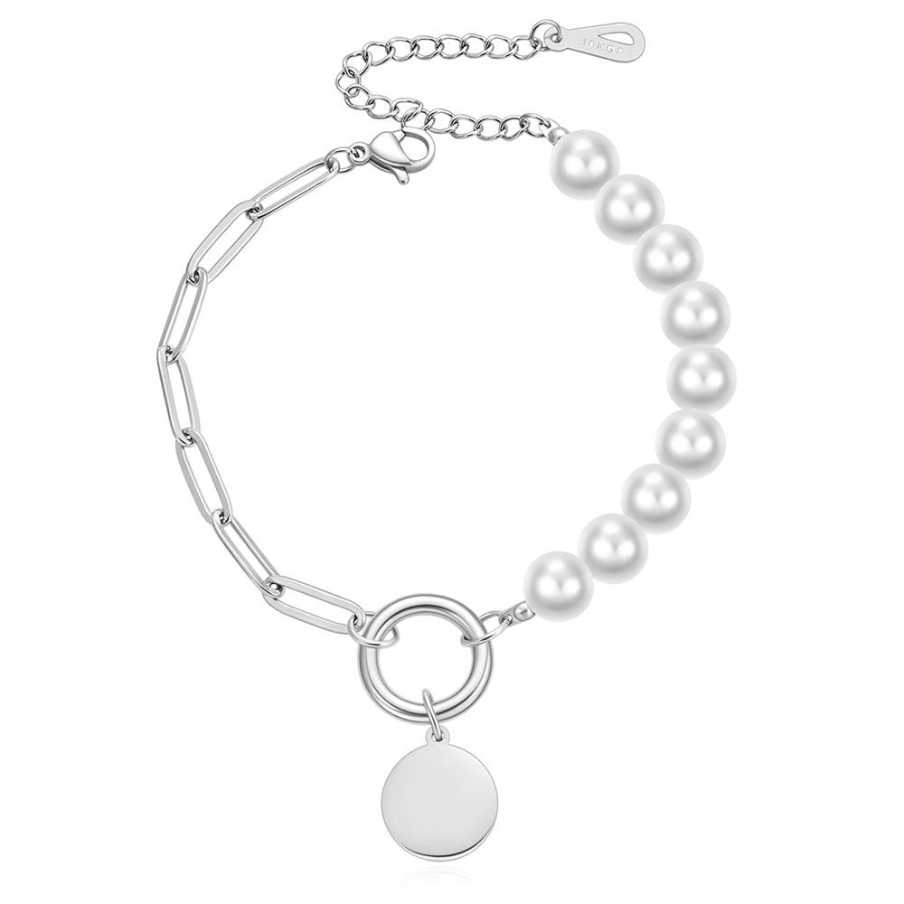 Damen Armband mit eleganten Perlen und stilvollem Gliederdesign Shop Nory
