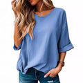 Damen lässiges Oversize-T-Shirt mit Textur