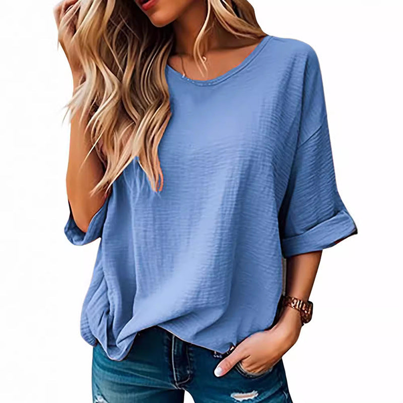 Damen lässiges Oversize-T-Shirt mit Textur