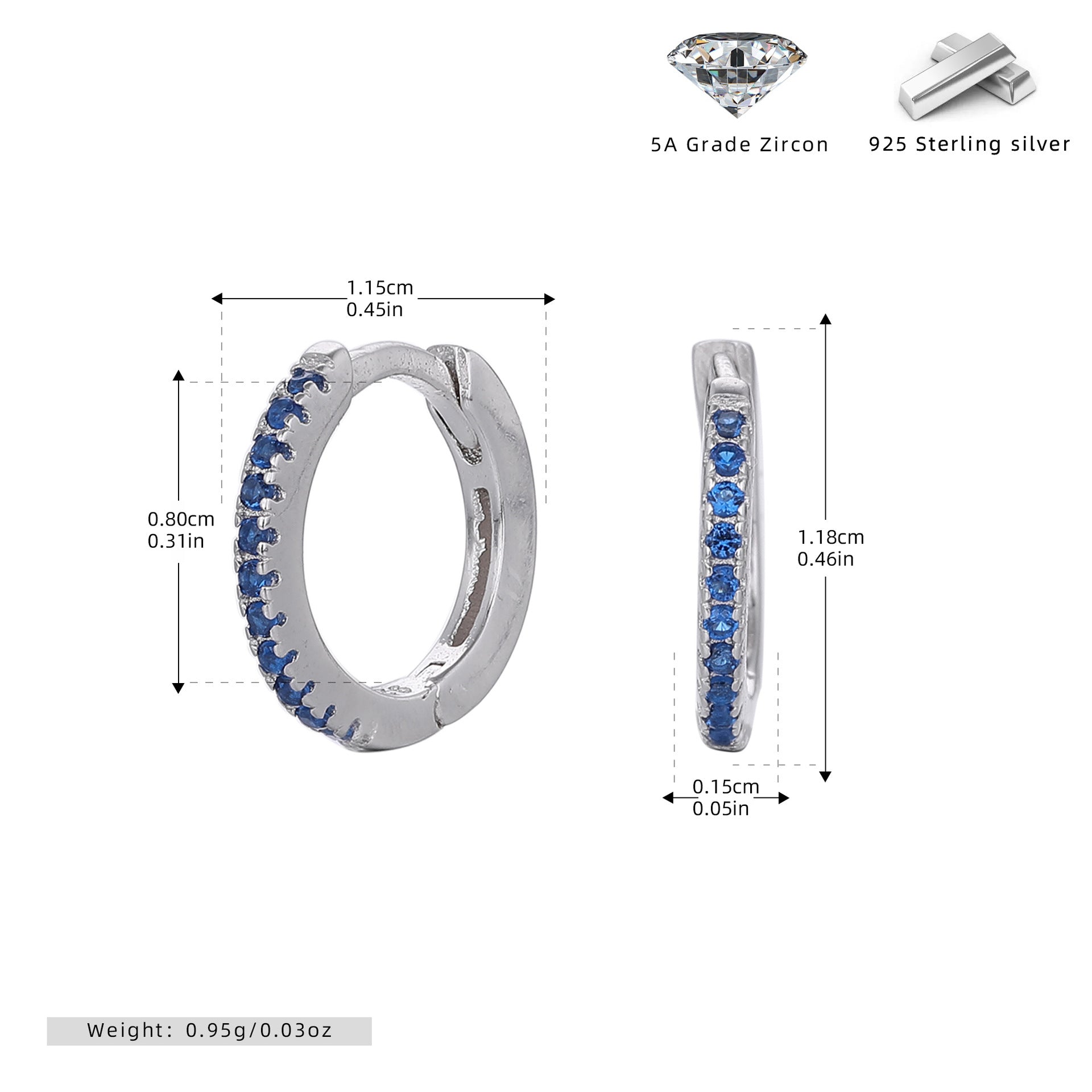 Damen Creolen mit funkelnden Zirkonsteinen in elegantem Design Shop Nory