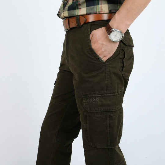 Herren Robust-elastische Canvas-Cargohose mit verstärkten Kniepartien und Multifach-Taschen Shop Nory
