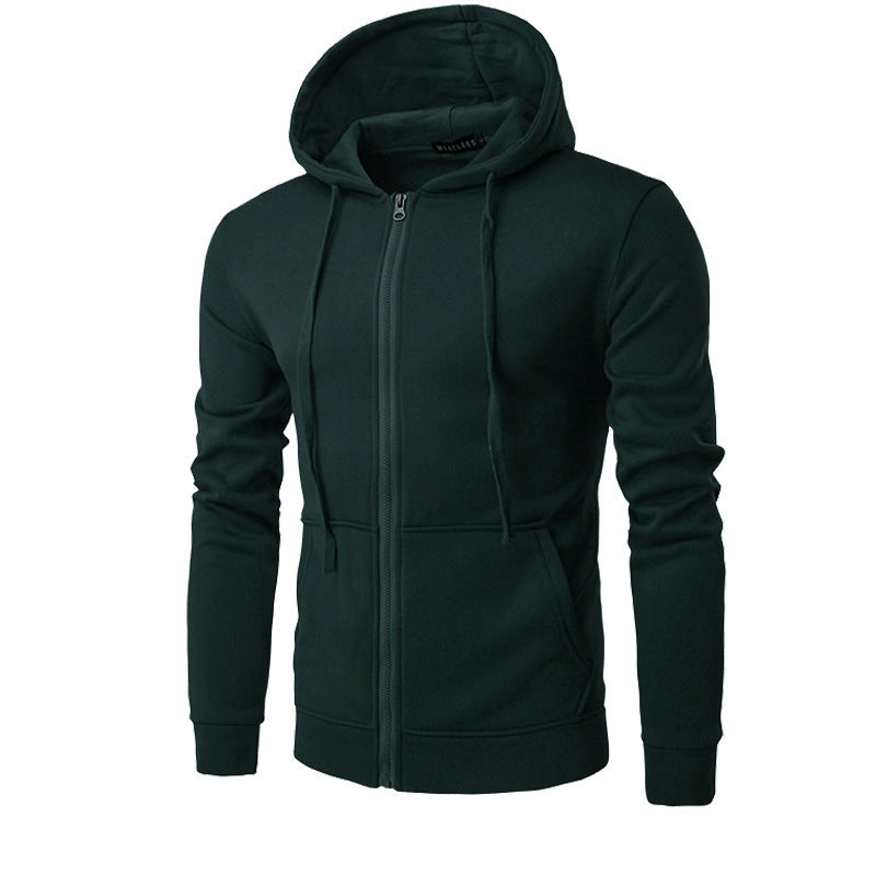 Herren nan Slim-Fit Kapuzensweatjacke mit mittigem Reißverschluss, doppellagiger Kapuze und praktischen Eingrifftaschen Shop Nory
