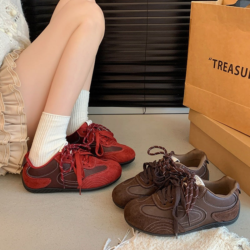 Damen Modische Schnür-Halbschuhe aus Wildleder- und Glattleder mit gepolstertem Komfortfußbett Shop Nory