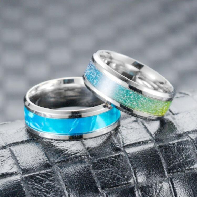 Herren Ring mit stylischem mehrfarbigem Glitzermuster Shop Nory