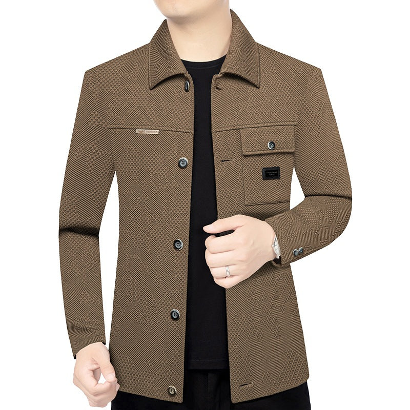 Herren Strukturiertes Overshirt im Glencheck-Relief mit Hemdkragen Shop Nory