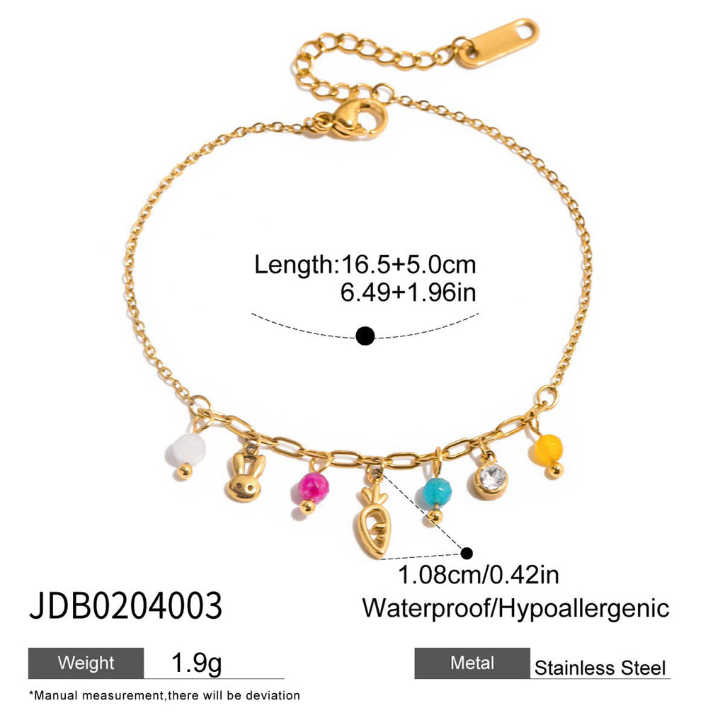 Damen Armband mit stylischen Tropfenanhängern und hypoallergener Edelstahlverarbeitung Shop Nory