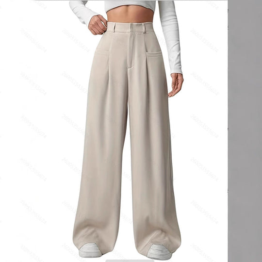 Damen Weite Bundfaltenhose