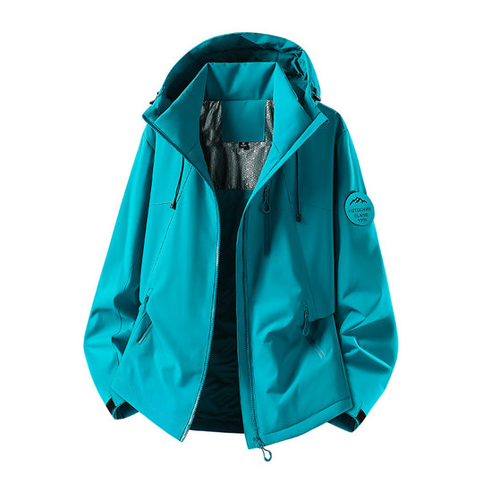 Herren Wasserabweisende Softshelljacke mit Kapuze und Reißverschlusstaschen Shop Nory