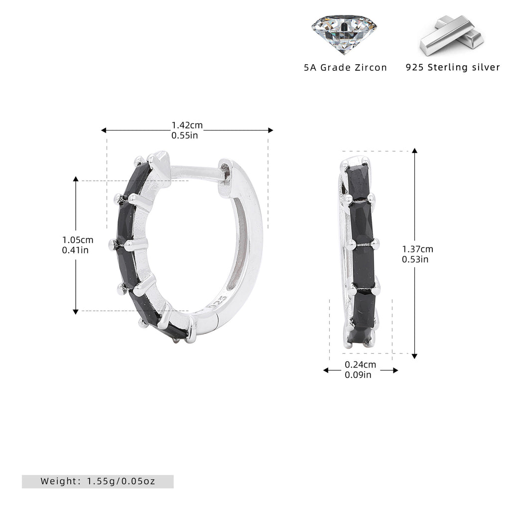 Damen Creolen mit funkelnden Zirkon-Elementen aus hochwertigem 925 Sterling Silber Shop Nory