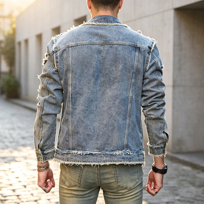 Herren Stylische Destroyed Jeansjacke Shop Nory