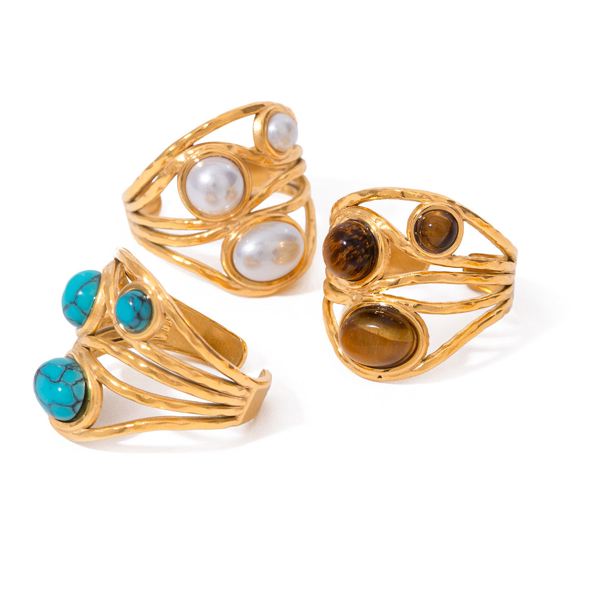Damen Offenes Armband mit elegantem Perlendesign und hypoallergener Edelstahlverarbeitung Shop Nory