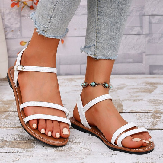 Damen Sandalen mit verstellbaren Riemen und rutschfester Sohle