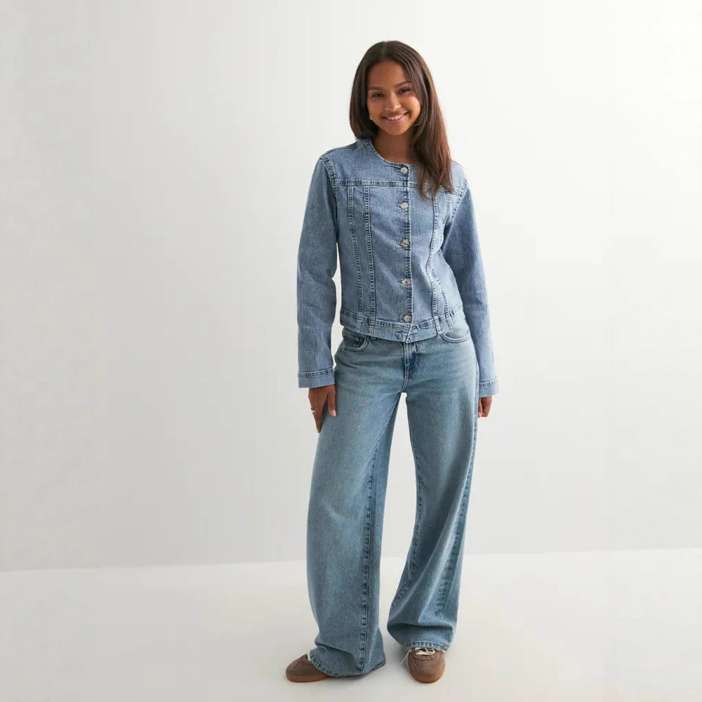 Damen zeitlose Denim-Jacke im modernen Schnitt