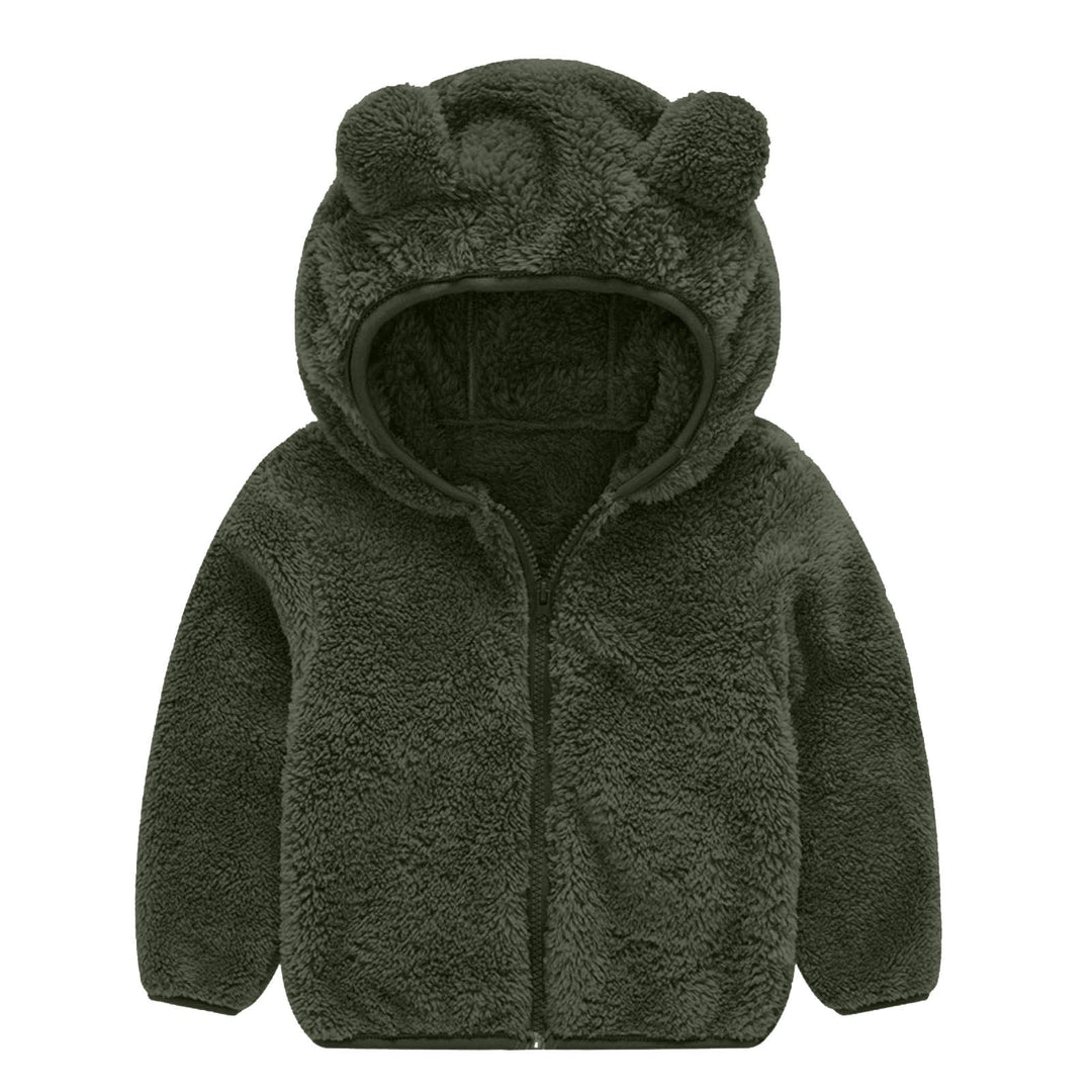 Damen Fleecejacke mit niedlichem Bärenohren-Design