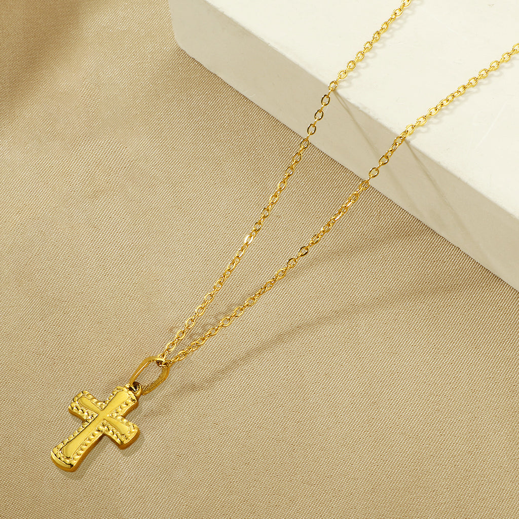 Damen Luxuriöse Gold Kreuz Anhänger Halskette Shop Nory