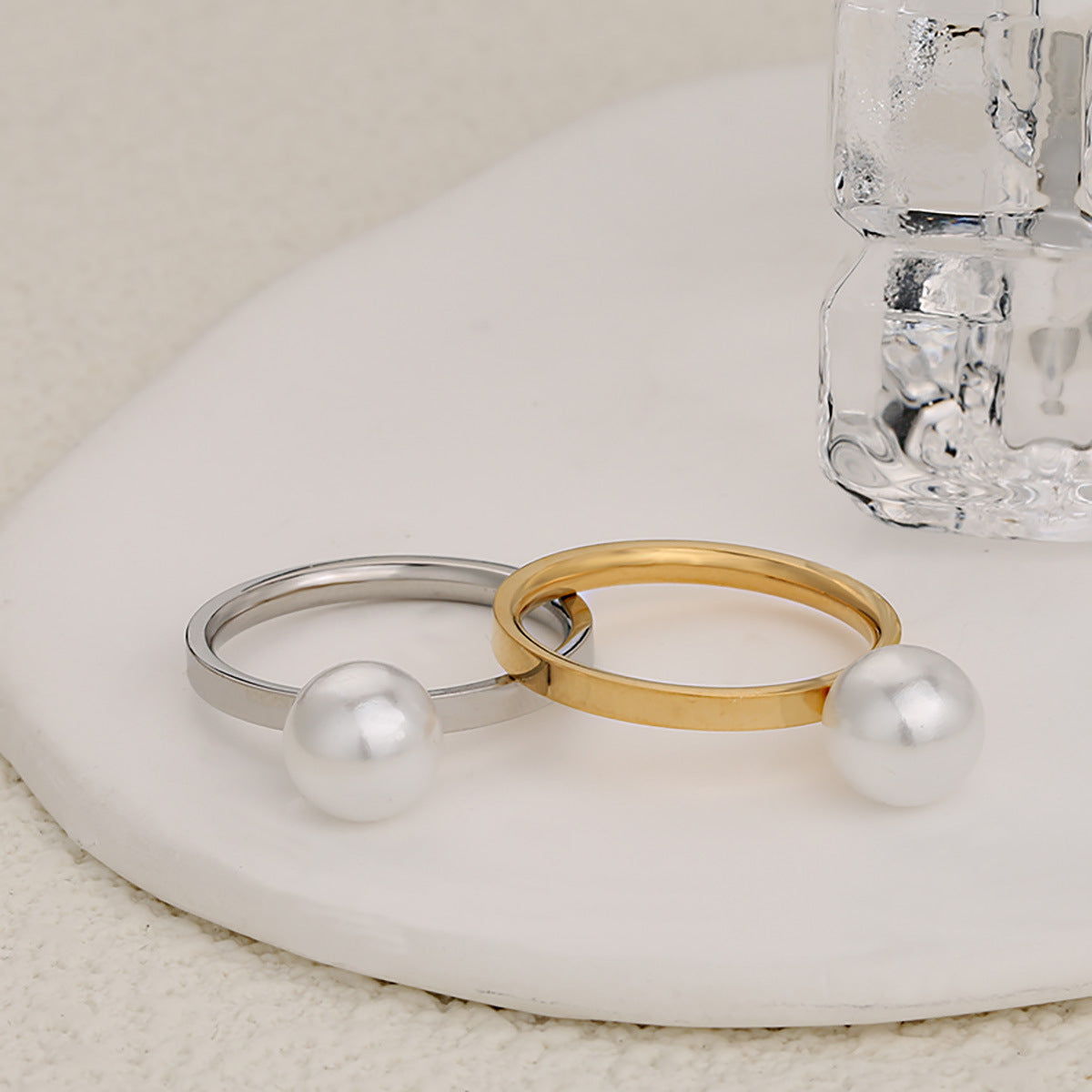 Damen Eleganter Ring mit Perle Shop Nory