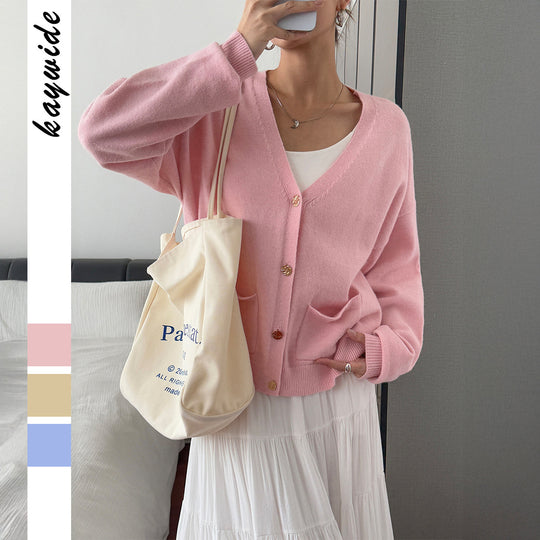 Damen nan kuschelige Oversize-Strickjacke mit aufgesetzten Taschen, weitem Arm und feinem Kaschmir-Mix Shop Nory