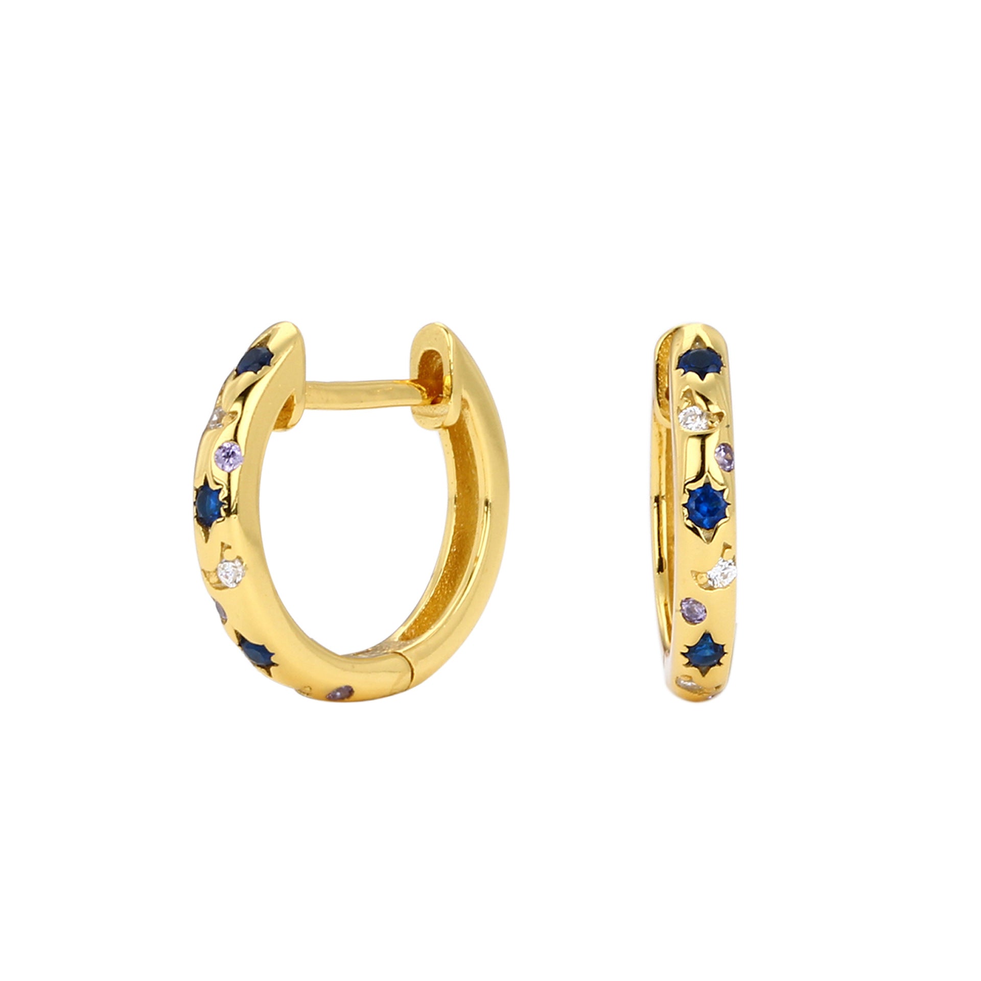Damen Creolenohrringe mit funkelnden Zirkonsteinen und edlem Design Shop Nory