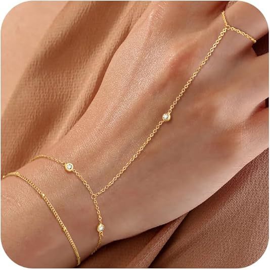 Damen Fußkettchen mit funkelnden Zirkonia-Elementen und eleganter Kettenstruktur Shop Nory