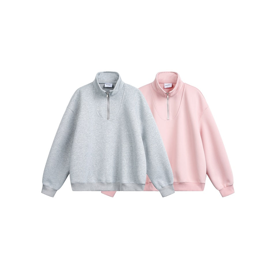 Damen Oversize Halfzip Stehkragen-Sweatshirt aus schwerer Baumwollmischung Shop Nory