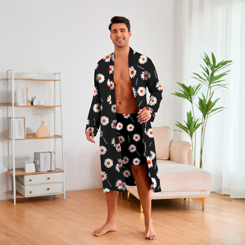 Herren Kimono mit modernem Muster und Gürtel – Shopnory